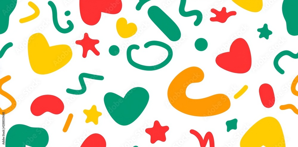 Poster this design features a fun and colorful seamless pattern created from line doodles, showcasing a min
