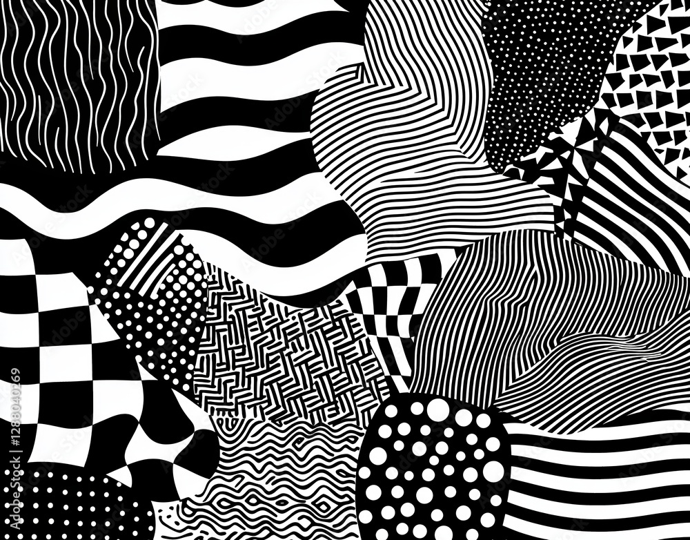 Poster a stock illustration features a scribble art design of hand drawn circles and ring shapes in black l