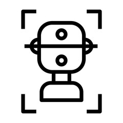 facial recognition Line Icon
