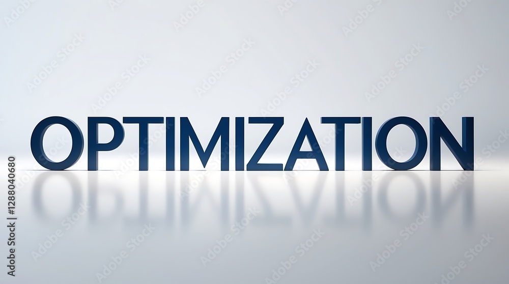 Aufkleber bold typography emphasizing the term optimization on a clean background