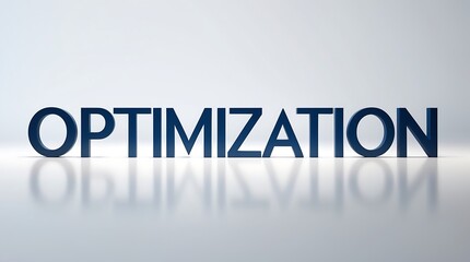 Bold typography emphasizing the term optimization on a clean background