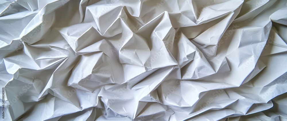 Poster crumpled white paper background with a textured pattern for overlay use