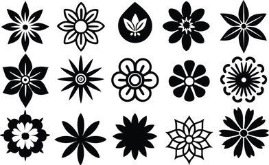 Flowers-icon-set-vector-illustration 