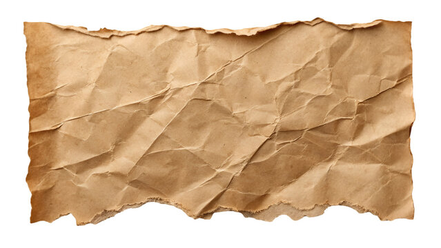 piece of brown paper Brown paper torn or ripped pieces cardboard isolated transparent background 
