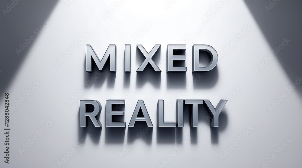 Aufkleber typography displaying mixed reality in a modern design
