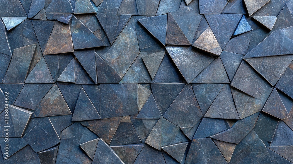 Poster a semigloss wall with a polished finish serves as the background, paired with a triangular tile wall