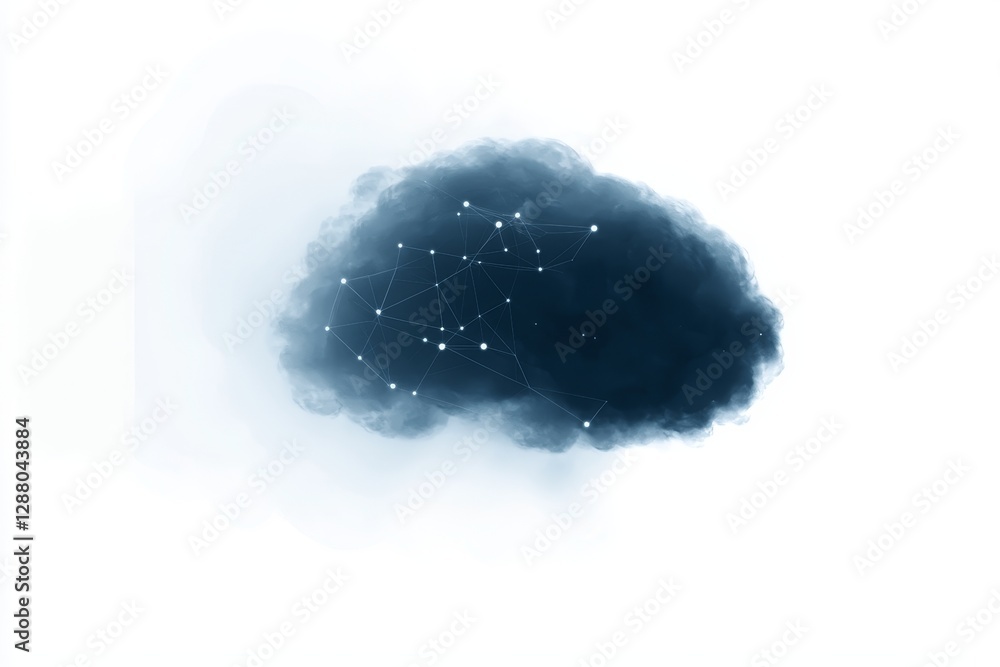 Poster isolated on a transparent background, an abstract cloud shape features harmonious nebula cloud patte