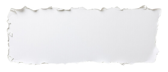 White Ripped Paper Texture With Irregular Edges On Transparent Backgrounds With Blank Space