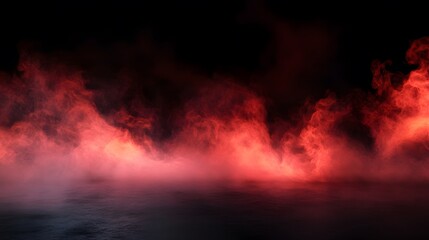 Naklejka premium Vibrant abstract waves, swirling red and black hues creating a bold display, ideal for backgrounds or creative designs.