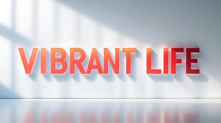 Creative typography displaying the phrase Vibrant Life against a light backdrop