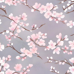 seamless pattern with cherry blossom