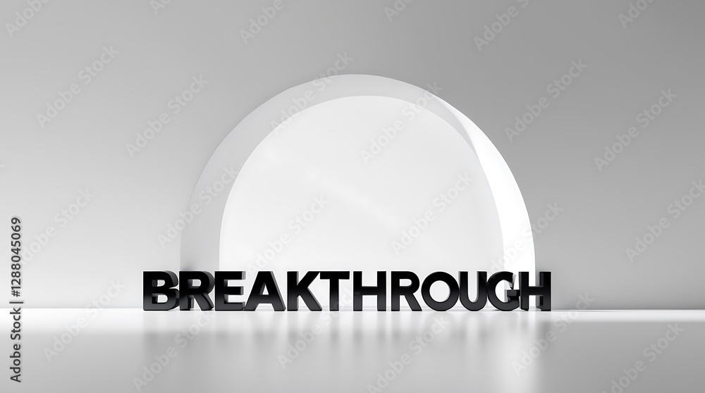 Poster breakthrough concept displayed with bold typography and simple geometric elements