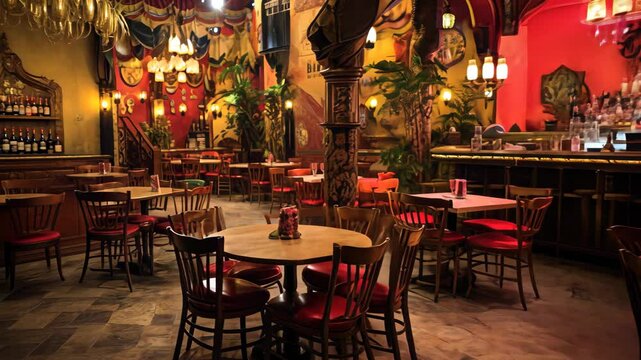 Enjoy delicious tapas and vibrant flamenco performances in a lively Spanish tapas bar where you can immerse yourself in rich cuisine and dance every evening