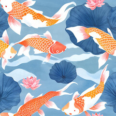 seamless pattern with fishes