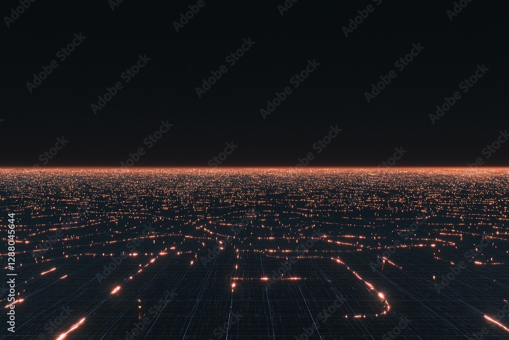 Poster a futuristic cyberspace background serves as the setting for illustrating the concept of data transf