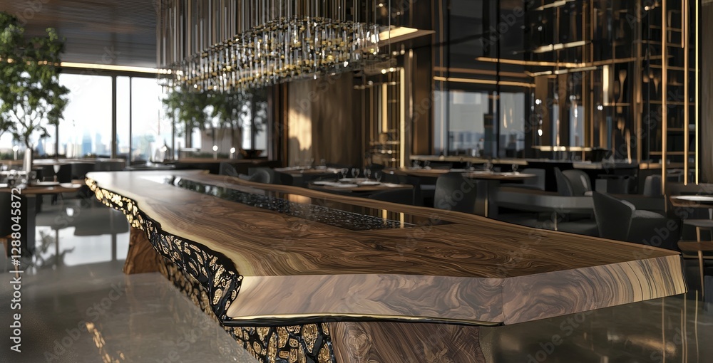 Poster this beautiful image of a coffee shop showcases a charming shelf and table arrangement, ideal for de