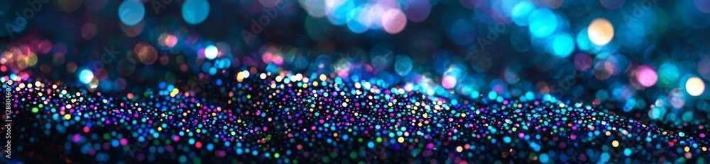 Poster a blue hologram forms a holographic circle with a spot light emanating from the middle, set against 