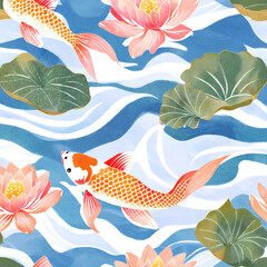 seamless pattern with fishes