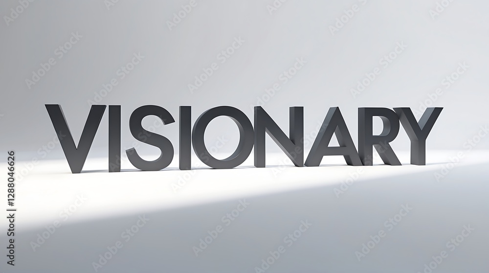 Poster creative typography of the word visionary displayed with soft shadow