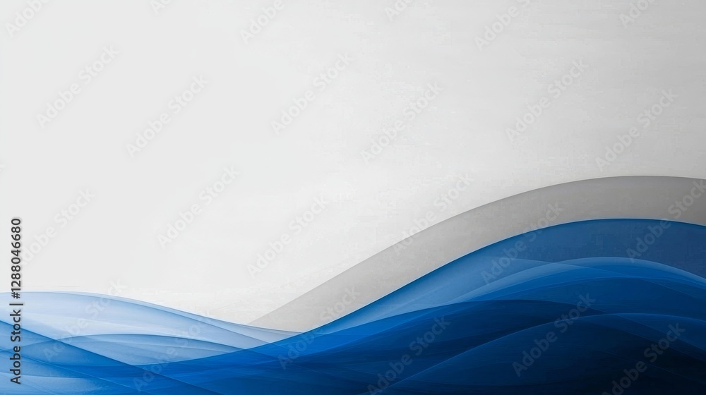 Aufkleber an abstract blue wave set against a white backdrop, created using ai generative techniques