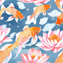 seamless pattern with fishes