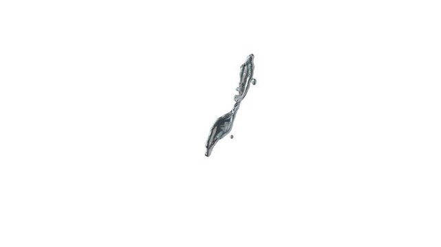 Mercury animation where liquid flows smoothly on a white background.