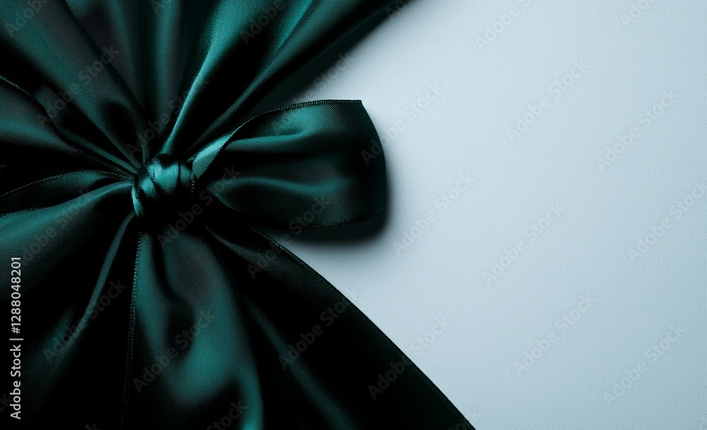 Poster the png image features a green ribbon with a red bow positioned at the top left corner, set against 