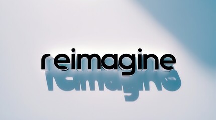 Innovative typography showcasing the word reimagine with a subtle shadow effect