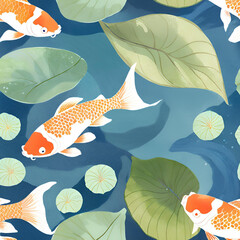 seamless pattern with fishes