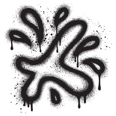 Water splash graffiti with black spray paint. vector illustration.