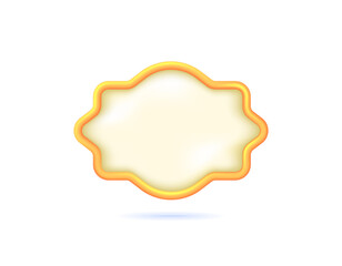 illustration of a board with a yellow or gold frame. decoration or ornament. symbol. minimalist 3d style design. design elements. Ramadan, Eid al-Fitr, Eid al-Adha