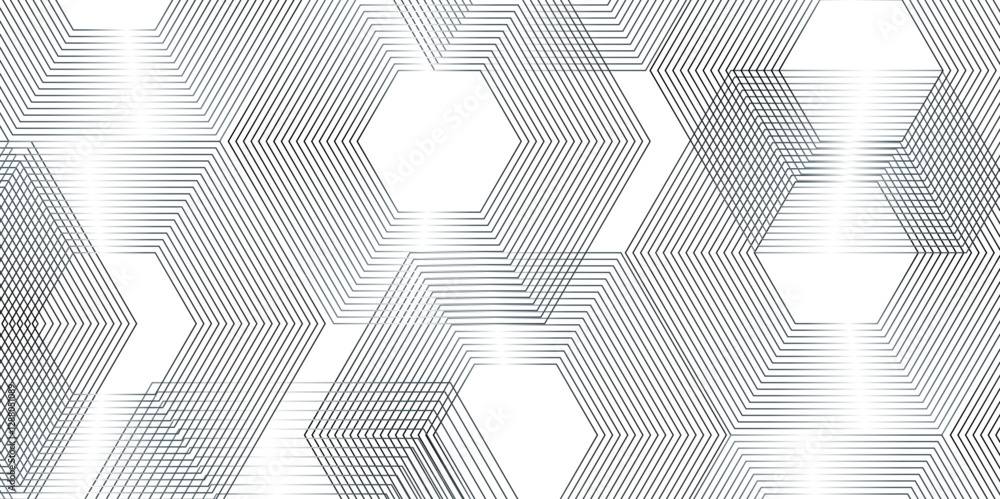 Poster abstract grey lines on gradient background with luxury shapes square background. modern pattern eleg