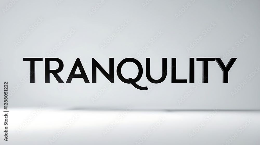 Poster text representation of tranquility emphasized through bold typography design