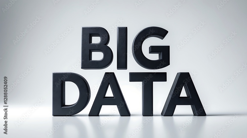 Poster big data concept in bold typography with a sleek, modern style on a plain background