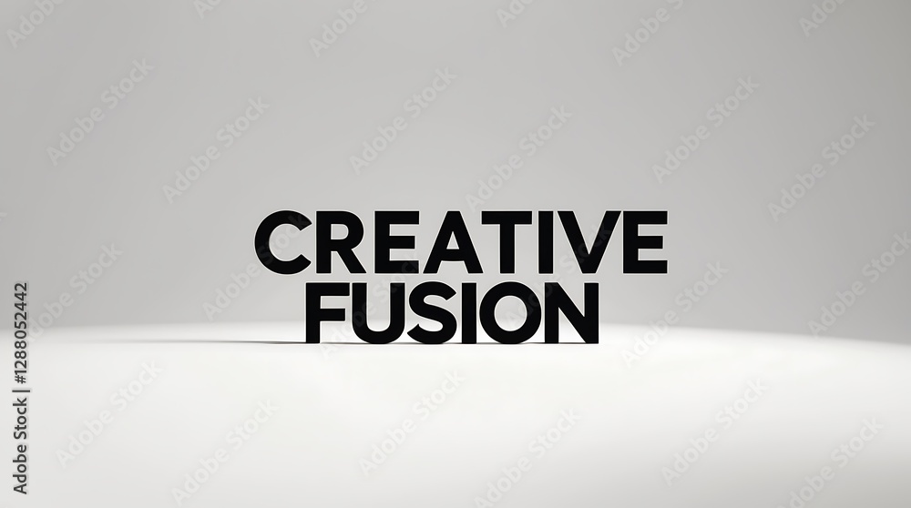 Poster bold typography displaying the words creative fusion in a modern font