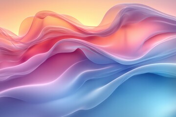 Fototapeta premium Abstract flowing fabric, gradient colors, soft, beautiful, 3d render, design, background