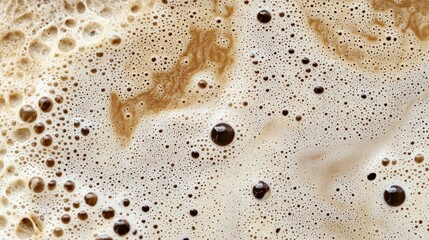 A close-up view of cappuccino and milk foam, a stock image