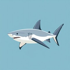 Naklejka premium Great white shark in ocean