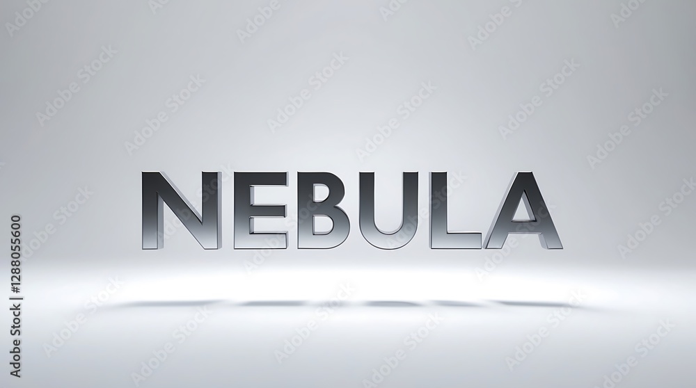 Poster 3d representation of the word nebula in a simple artistic style