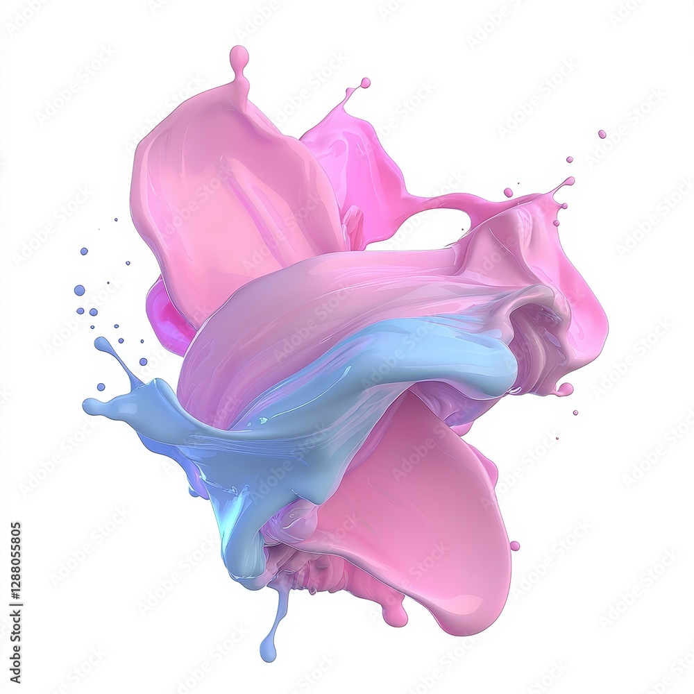 Poster 3d gradient fluid shape 3d fluid shape holographic gradient