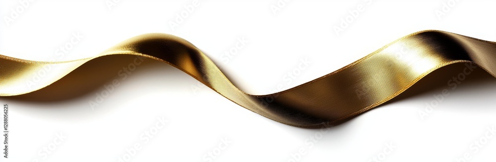 Poster gold satin bow with curly scroll design isolated on transparent background for use in christmas, bir