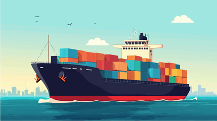 Illustration of a cargo ship.