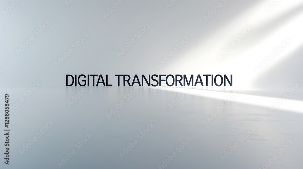 Poster digital transformation concept with modern typography in a minimalistic design