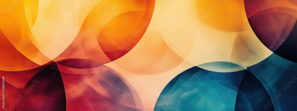 Poster abstract colorful background featuring flowing shapes in warm and cool tones for design or art proje
