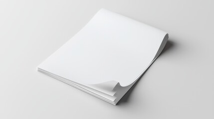 Stack of blank white papers on a plain surface, ready for printing, drawing, or note-taking, lit by soft natural light.