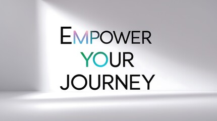 Empower your journey with striking typography in a well-lit setting