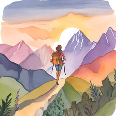 hiking in the mountains