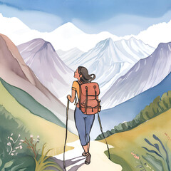 hiking in the mountains