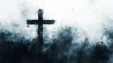 Elegant Ash Wednesday Poster: A somber yet hopeful design perfect for Lent, featuring subtle textures and a calming color palette. Ideal for church   