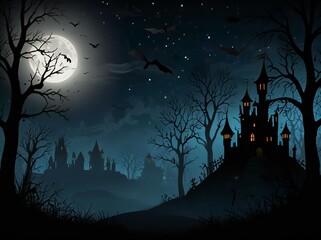Fototapeta premium spooky halloween background with bats